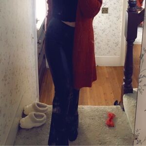 H&M faux leather pants V waist